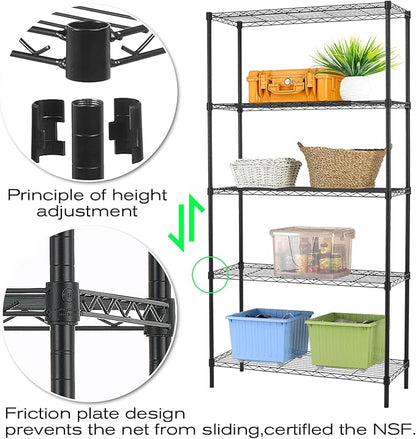 NChanmar 5-Tier Wire Shelving Unit Storage Shelves Metal Shelves Heavy Duty - Image 5