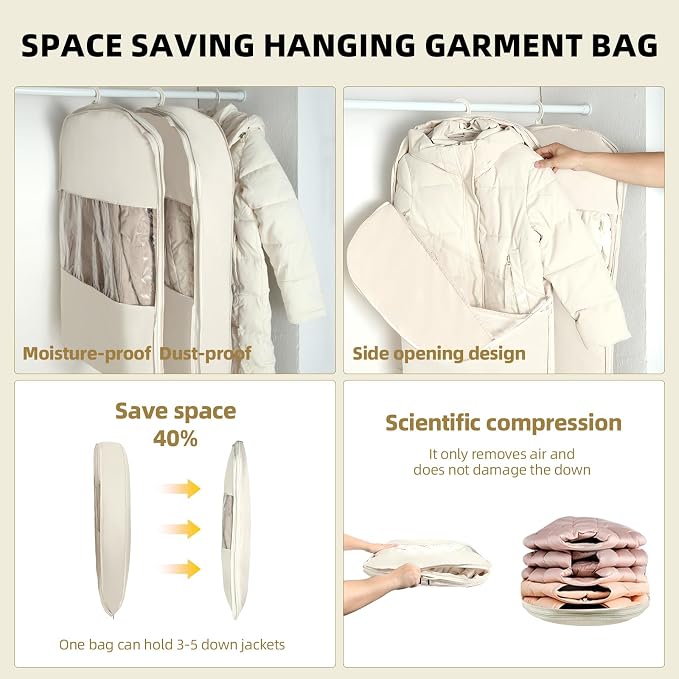 2 Pack Space Saving Garment Bag - Image 3