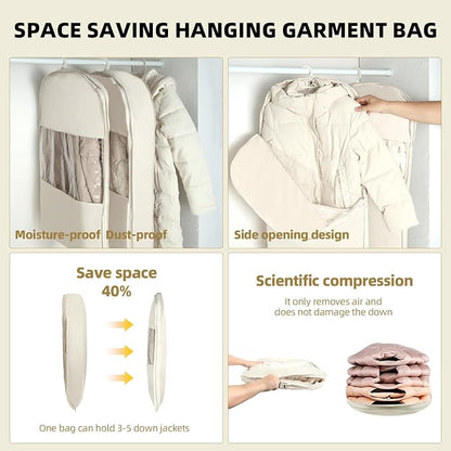 2 Pack Space Saving Garment Bag - Image 3