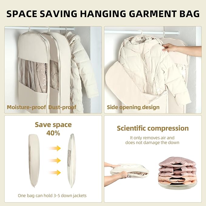 3 Packs Space Saving Garment Bag - Image 3