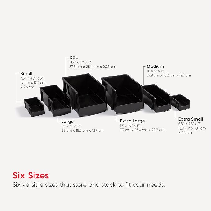 IRIS USA Small Stackable Storage Bins, 7.5 x 4.5 x 3 inch, |Made in USA| - Image 3