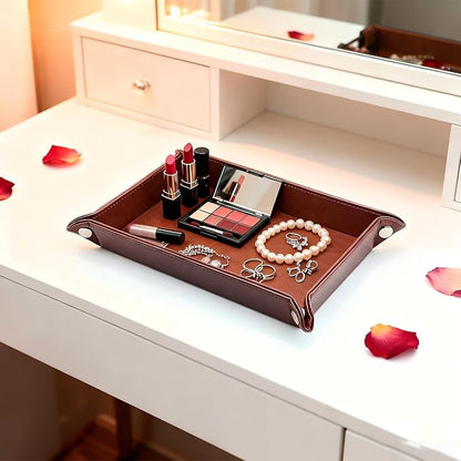 Leather Valet Tray Organizer, Catchall Tray, Desktop Storage - Image 7