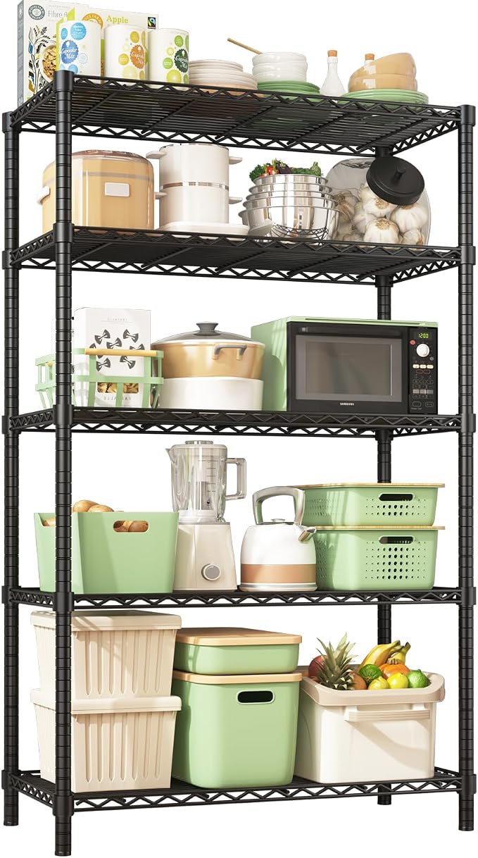 Storage Shelves, 5-Tier Adjustable Metal Industrial Utility Shelf Rack by Unknown