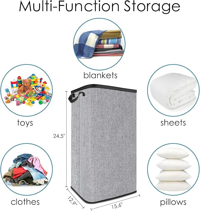 SNIGJAT Large Laundry Hamper, Tall Laundry Hamper - Image 5