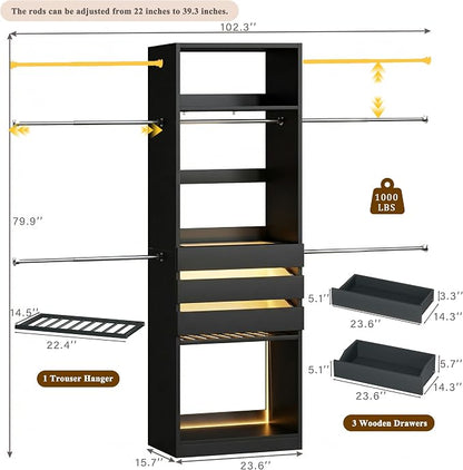 Closet System, 4-8FT Closet Organizer - Image 8