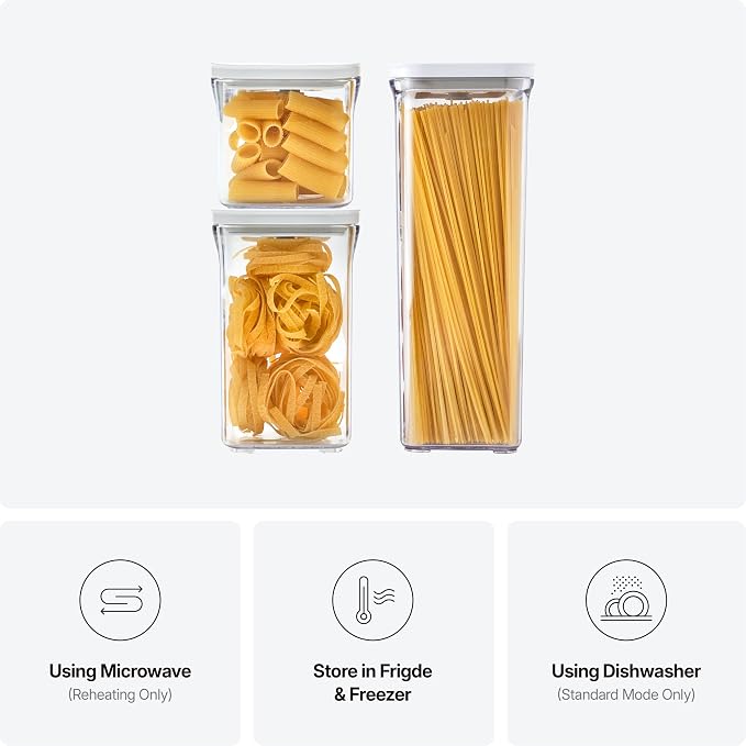 VAKUEN Premium Airtight Food Storage Containers, Square-S 3PC-SET, Smart - Image 4