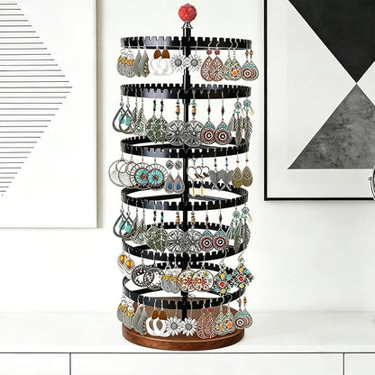 6-story rotating earring rack storage rack, adjustable plastic pendant display - Image 3