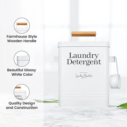 Simplation Laundry Detergent Container, Modern Farmhouse Storage Box - Image 2
