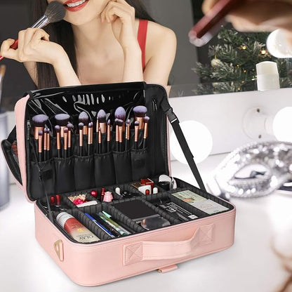 Relavel Makeup Case Large Makeup Bag Professional Train Case 16.5 inches Travel - Image 8