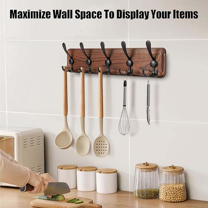 Kruodop Large Coat Rack Wall Mount Coat Hooks Coat Hanger - Image 6