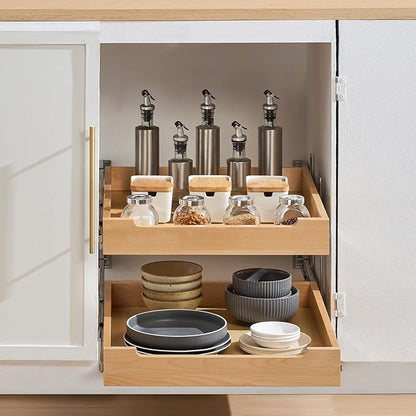 VEVOR 2 Tier Pull Out Cabinet Organizer, Soft Close Slide out Shelf, Heavy-Duty - Image 8
