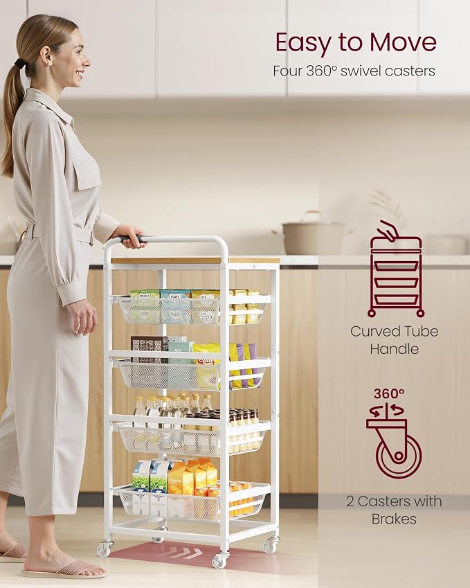 VASAGLE Storage Rolling Cart - Image 5