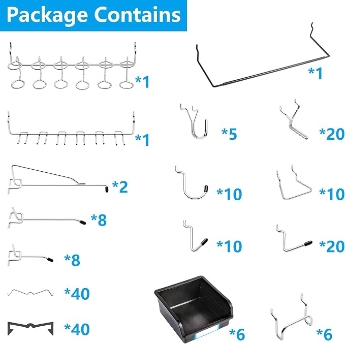 Pegboard Hooks, with Bins, Peg Locks, - Image 2