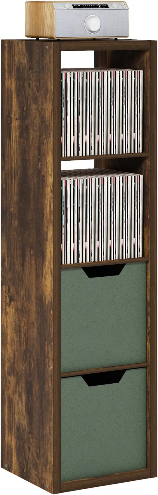 Furinno Cubicle Book Shelf, Vertical 4-Cube Bookshelf, Extra Thick Horizontally by Furinno-FitsYourSpaceFitsYourBudget
