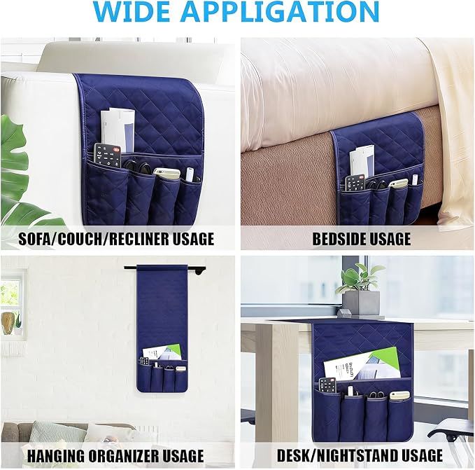 Sofa Armrest Organizer Non-Slip Arm Chair Bedside Caddy Storage Organizer - Image 5