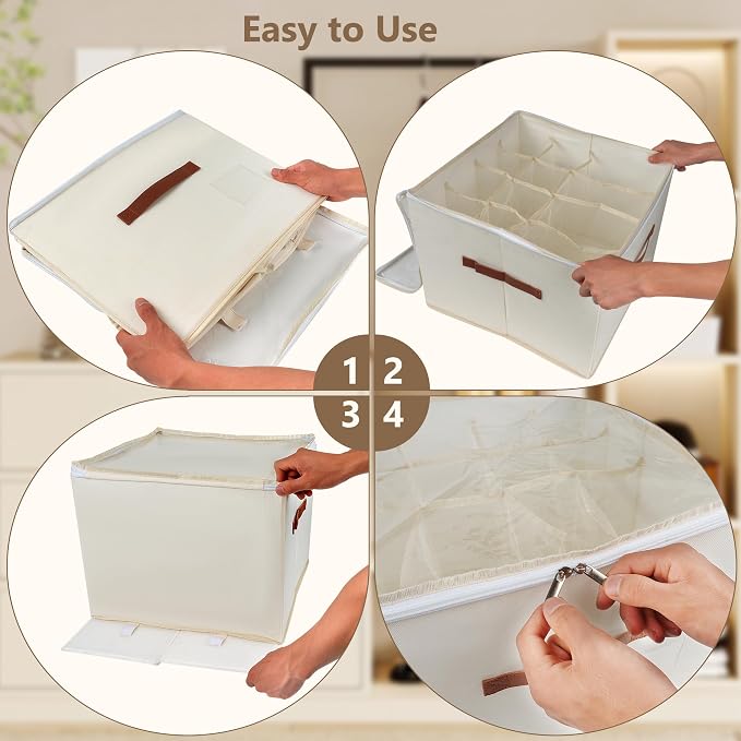 Vincona Shoe Organizer for Closet, 2 Pack Shoe Storage Bins Foldable Shoe - Image 4