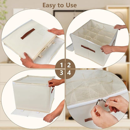 Vincona Shoe Organizer for Closet, 2 Pack Shoe Storage Bins Foldable Shoe - Image 4