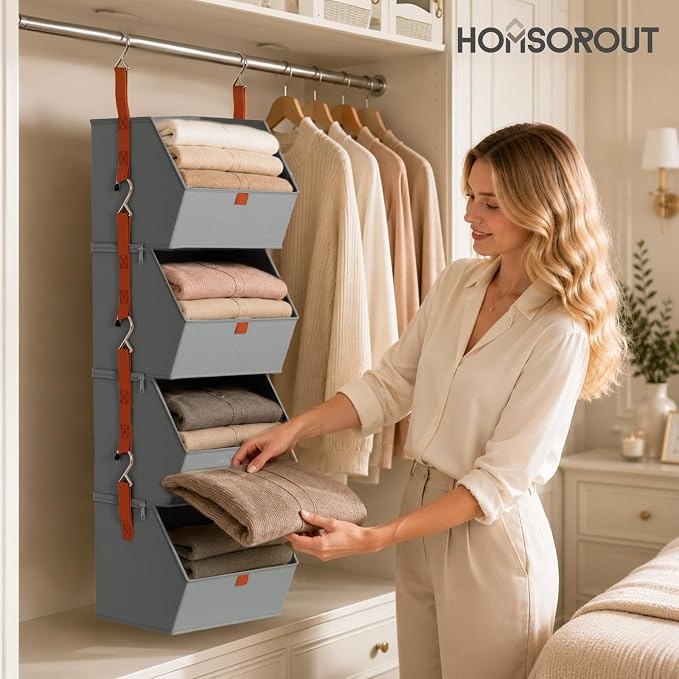 Homsorout Hanging Closet Organizer 4 Tier - Image 5