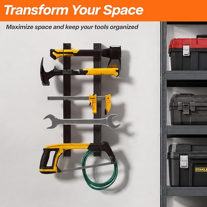 TVKB Garage Tool Organizer Wall Mount, Heavy Duty Shed & Yard Organization Racks - Image 2