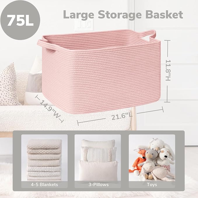 Goodpick Large Blanket Basket, Woven Baskets - Image 3