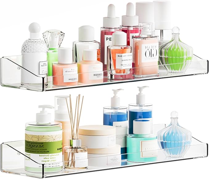 Yieach 2 Pack Clear Shower Shelves by Yieach