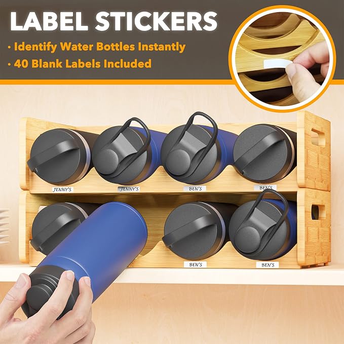 SpaceAid Bamboo Water Bottle Organizer - Image 4