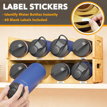 SpaceAid Bamboo Water Bottle Organizer - Image 4