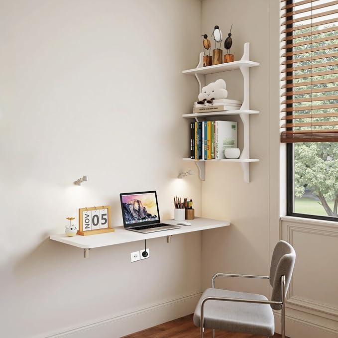 Pmnianhua Wall Mounted Folding Table, Foldable Drop Leaf Table, Wall Mount Fold by Pmnianhua