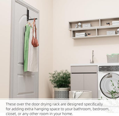 Over The Door Hanger Folding Clothes Drying Rack, Folding Hanging Coat Rack - Image 4
