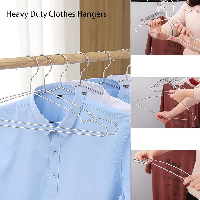 Wire Hangers 20 Pack Clothes Hangers Heavy Duty Metal Coat Hanger Stainless - Image 4
