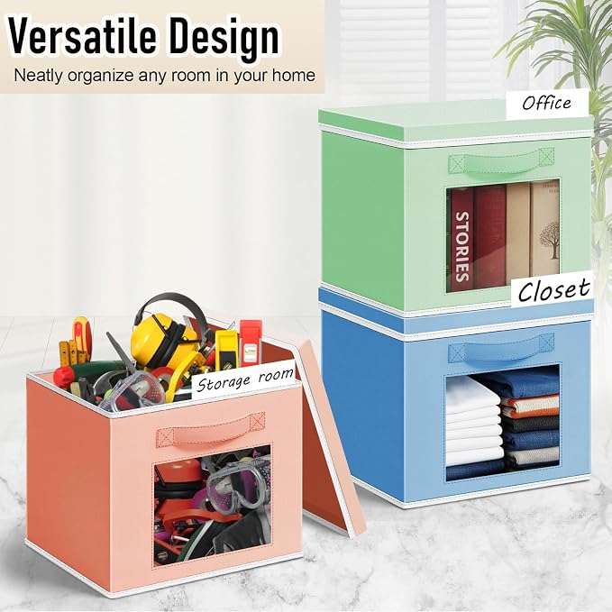 Threehoney 10 Pcs Fabric Storage Cubes - Image 4