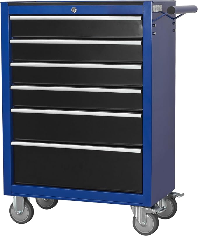 6-Drawer Rolling Tool Chest Cabinet, Large Capacity Metal Tool Box by Flieghund