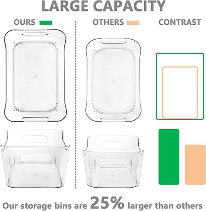 Tiawudi 12 Pack Plastic Storage Bins, Pantry Organizer, Shelf and Fridge - Image 3