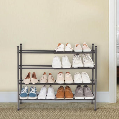 STORAGE MANIAC Expandable Shoe Rack, 16 Pairs Stackable Small Shoe Rack - Image 8