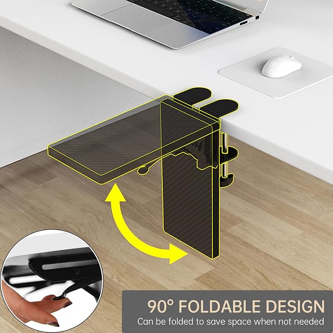 Sisyphy Ergonomics Desk Extender Tray, 11.8x5.9" Punch-Free Clamp on, Foldable - Image 5