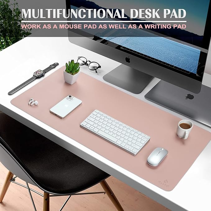 K KNODEL Large Office Leather Desk Mat, Mouse and Keyboard Pad, Computer and - Image 2
