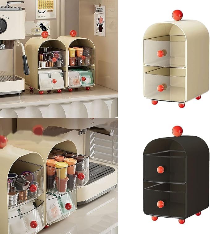 Multi-Compartment Tray for Coffee Pods & Tea Bags Space-Saving Kitchen/Desktop - Image 6