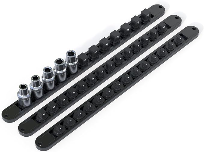 FivePears 3PCS 360° Socket Organizer Twist Lock, 3/8 1/4 1/2 Socket Storage by FIVEPEARS