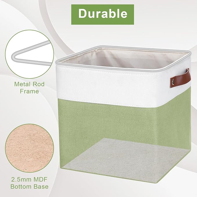 Collapsible Fabric Storage Cubes 11x11 Cube Storage Bins, 4 Pack Closet Baskets - Image 4