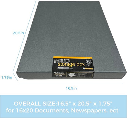Lineco Clamshell Archival Storage Box, 16.5x20.5x1.75 Inch, Organize and Store - Image 2