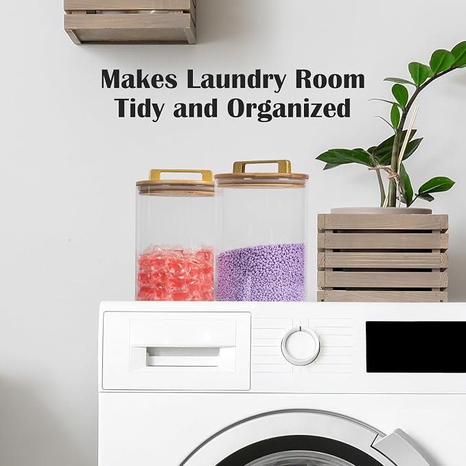 Glass Jars For Laundry Room Organization and Storage, 2 Pack -0.9 Gallon - Image 4