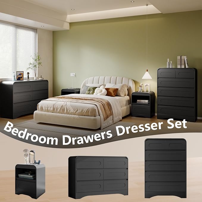 Tall Dressers for Bedroom, 6 Drawers Dresser & Chest of Drawers - Image 7