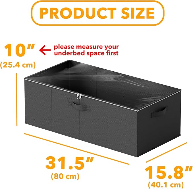 SpaceAid 2 Pack 10" High Under Bed Storage Containers, Large Underbed Storage - Image 3