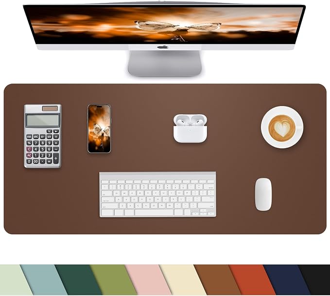 Small Desk Mat, Leather Desk mat, Desk Mouse pad, Office Desk mat, Laptop Mat by cebowa