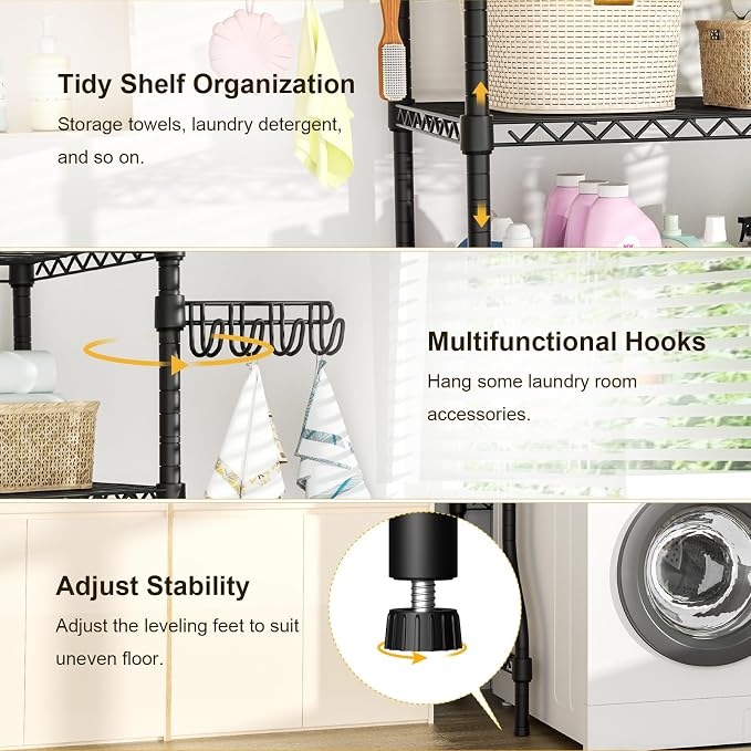 Ulif U8 Laundry Room Storage Organizer, Over The Washer and Dryer Storage - Image 6
