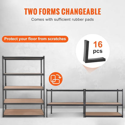 VEVOR Storage Shelving Unit, 5-Tier Adjustable, 2000 lbs Capacity, Heavy Duty - Image 6