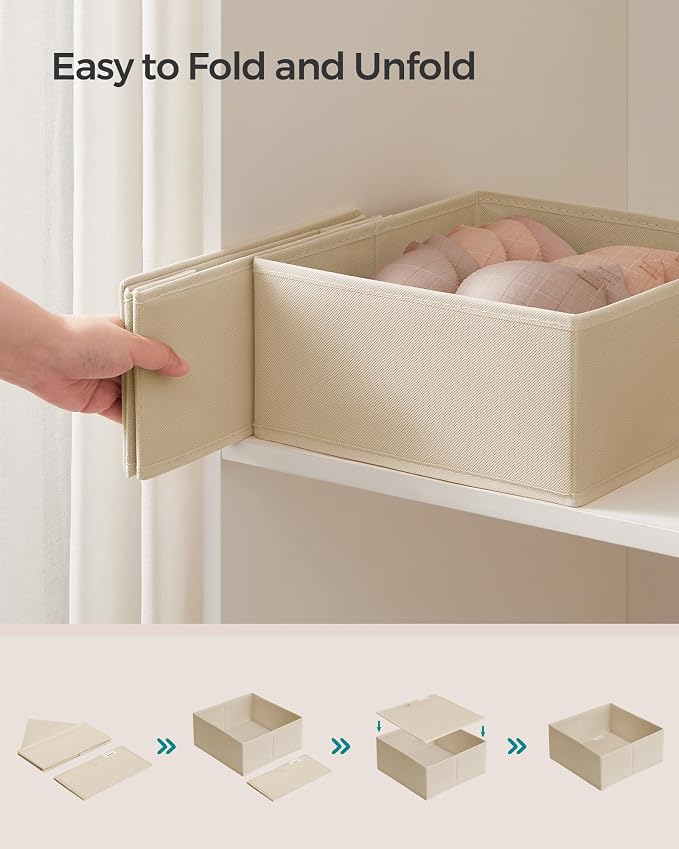 SONGMICS Drawer Organizers, Dresser Divider Organizers, Foldable Fabric Storage - Image 6