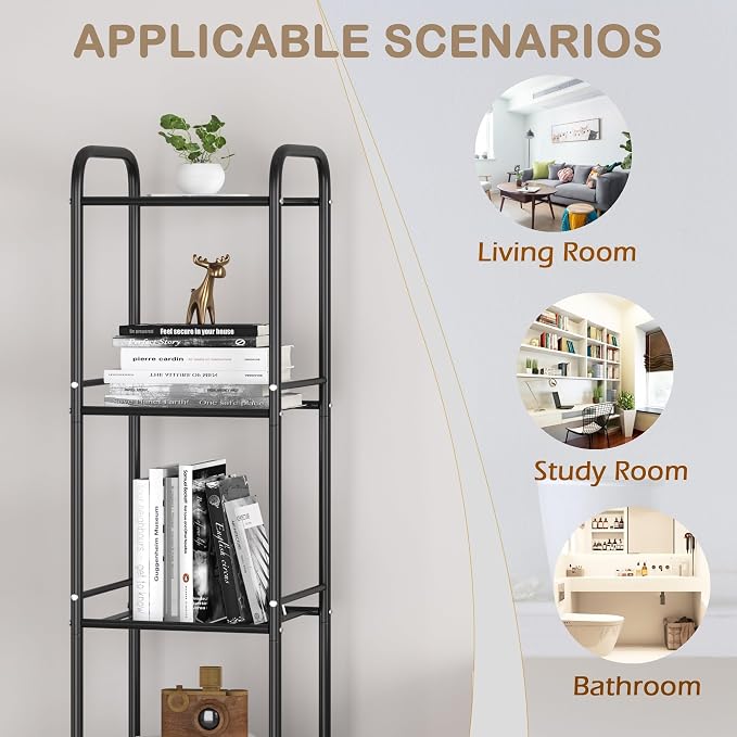 JSB 3 Tier Narrow Bathroom Shelving Unit, Kitchen Storage Rack Organizer Metal - Image 4
