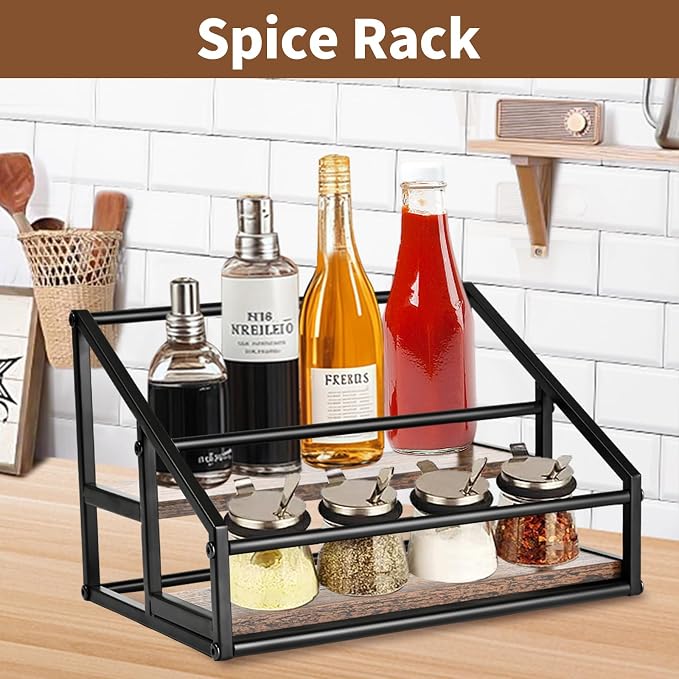 Coffee Syrup Organizer, 2-Tier 8 Bottles Coffee Syrup Rack - Image 8