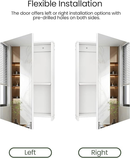 Bathroom Medicine Mirror Cabinet, 13.8'' x 19.7'', Wall-Mounted Bathroom Vanity - Image 6